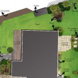 Creapaysage - Plan de masse d'un réaménagement de jardin sur Ploemeur (Morbihan)