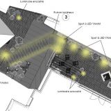 Creapaysage - Plan de masse de l'éclairage proposé sur une terrasse parisienne 