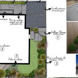Creapaysage - Plan de masse d'un réamanégament complet d'un jardin sur Larmor Plage (Morbihan)