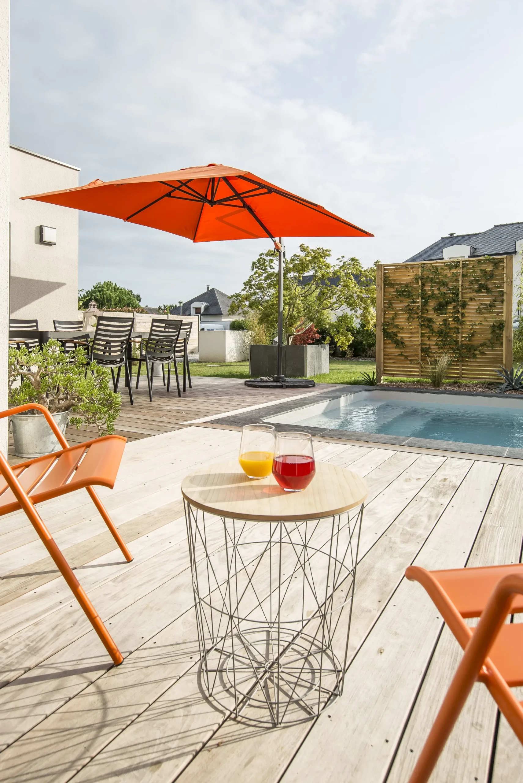 Photo piscine et jardin